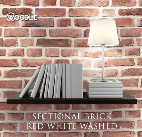 SECTIONAL BRICK RED WHITE WASHED 1